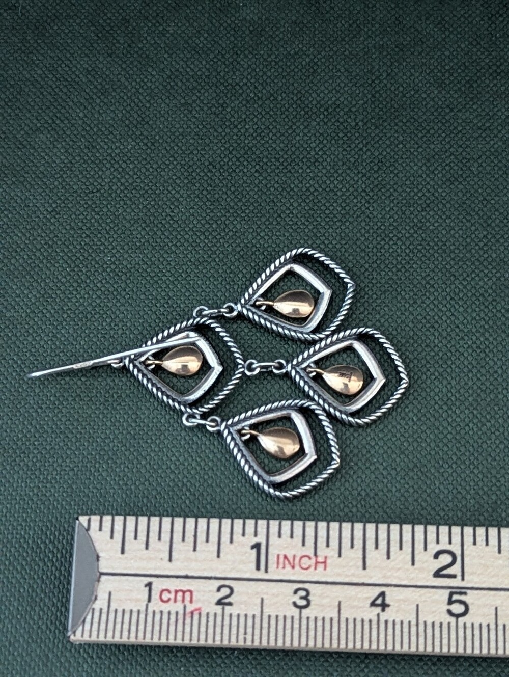 James Avery Retired Dancing Elements Ear Hooks Sterling Silver & Bronze - Picture 2 of 3